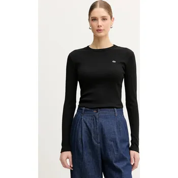 Pánské tričko Bavlněné tričko s dlouhým rukávem Lacoste TF1692 černá 99A, vel. 34