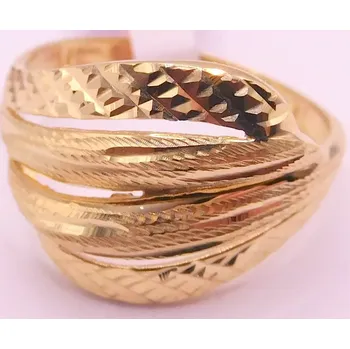 Prsten Klenoty Budín Dámský mohutný zlatý prsten s gravírováním 585/3,36gr vel. 64 HK1268 (Klenoty Budín Dámský mohutný zlatý prsten s gravírováním 585/3,36gr vel. 64 HK1268)