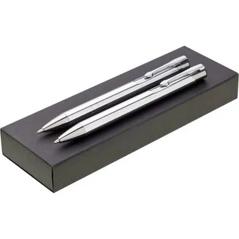 Sada kovové mechanické tužky a kuličkového pera ORIN box Pore - stříbrná 559143