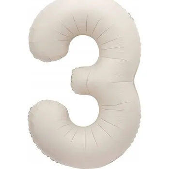 Balónek Fóliový balón číslo 3 krémový 86cm