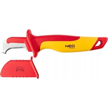 Vrták NEO Izolovaný elektrikářský montážní Nůž 1000V, 180 mm, s hákovou čepelí 01-553