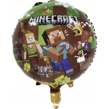 Balónek Fóliový balónek kulatý 45 cm – pixelový herní motiv