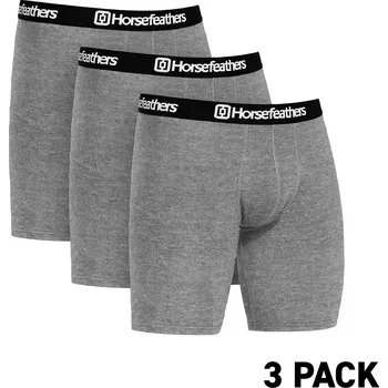 Pánské spodní prádlo Boxerky Dynasty Long 3Pack - heather gray velikost S