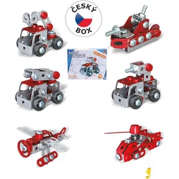 ostatní stavebnice MALÝ MECHANIK Hasiči 43-65 dílků 6 druhů kovová (stavebnice) typu Merkur