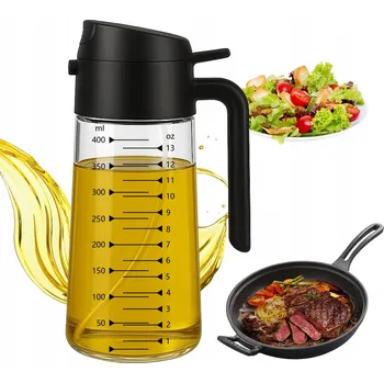 Nádoba na olej a ocet SKLENĚNÝ ROZPRAŠOVAČ NA OLEJ, OLIVOVÝ OLEJ, OCET DÁVKOVAČ VE SPREJI, ROZPRAŠOVAČ 470 ML