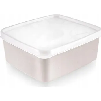 Dóza na potraviny NÁDOBA NA POTRAVINY S VÍKEM BÉŽOVÝ OBĚDOVÝ BOX 650ML