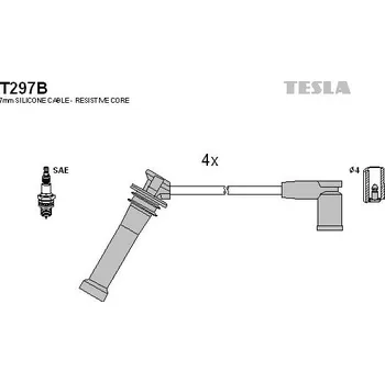 Zapalovací kabel Sada kabelů pro zapalování TESLA T297B
