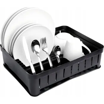 Odkapávač na nádobí ODKAPÁVAČ NA NÁDOBÍ ČERNÝ OCEDNÍK DO DŘEZU KUCHYŇSKÝ STOJAN 39.5CM