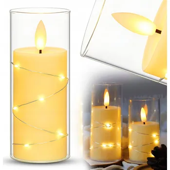 Svíčka DEKORATIVNÍ LED SVÍČKA S EFEKTEM PLAMENE, NAPÁJENÁ BATERIEMI, 15 cm, 22 LED