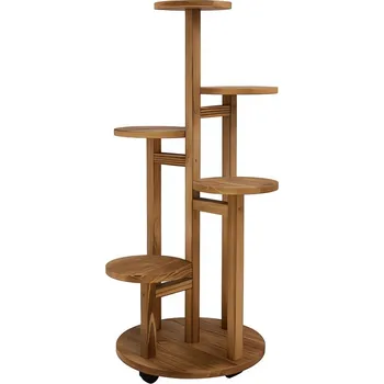 Stojan na květiny Dřevěný stojan na květiny 86 x 33 x 18 cm hnědý