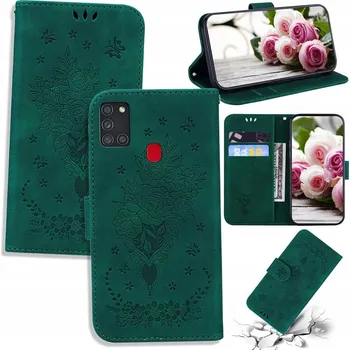 Pouzdro na mobilní telefon Flipové pouzdro pro Samsung Galaxy A21S, zelené