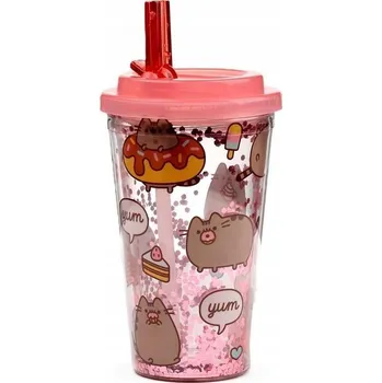 PUSHEEN cestovní hrnek se slámkou a náustkem TRAVEL MUG 500ml