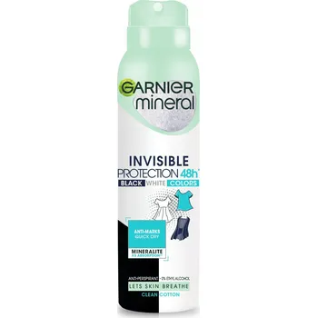 Garnier Mineral Antiperspirant Neviditelná ochrana 48h Clean Cotton 150 Ml