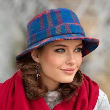 Klobouk KRUMLOVANKA John Hanly Zimní dámský klobouk Bucket z jehněčí vlny lambwool - modrý Ba-34090876-216