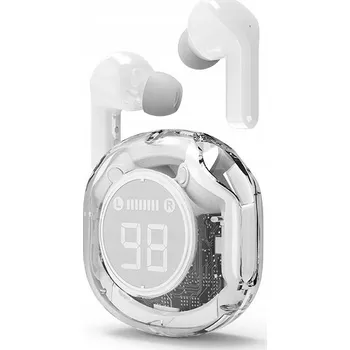 Sluchátka SLUCHÁTKA DO UŠÍ BLUETOOTH TWS PRŮHLEDNÁ GEMBIRD BÍLÁ