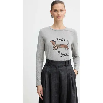 Pánské tričko Tričko s dlouhým rukávem Weekend Max Mara RENOIR 2525946032600 šedá 09X, vel. L