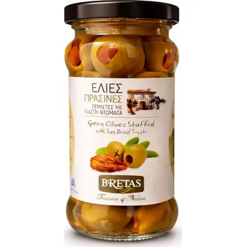 Bretas ZELENÉ OLIVY PLNĚNÉ SUŠENÝMI RAJČATY - 290 g