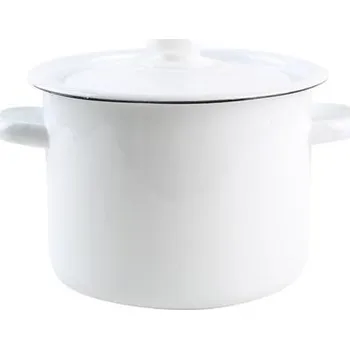 Hrnec TORO Smalt s poklicí, 4,5 l, bílý