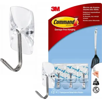 Věšák 3M 17067CLR Command Průhledné malé háčky s kovovým úchytem