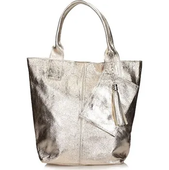 Kabelka Toscanio kabelka z pravé kůže zlatá