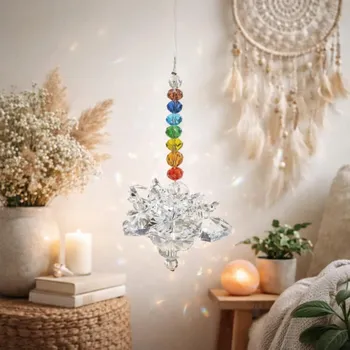 Feng Shui lapač sluneční energie čakrový- Křišťálový lotos