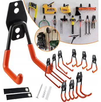 Věšák 12x Hák držák na zeď kovový věšák na kolo na stěnu do garáže