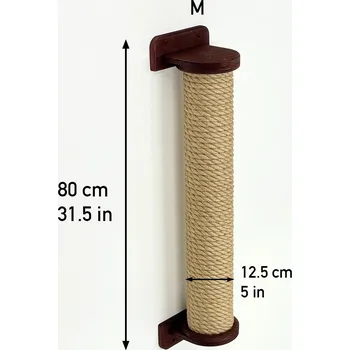 Škrabadlo na zeď věž strom pro kočky Kočičí strom M 80 cm + šrouby Bordó (Vínová)