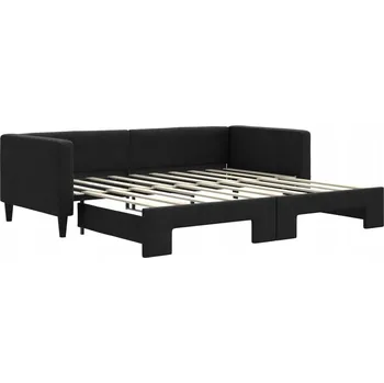 Pohovka Černá rozkládací lenoška/pohovka 213 x 100 x 68 cm