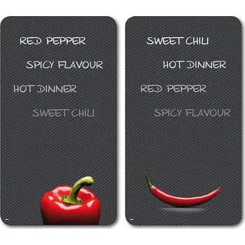 Kuchyňské prkénko Kesper 36525 prkénko na krájení Obdélníkové Sklo Černé, Červené