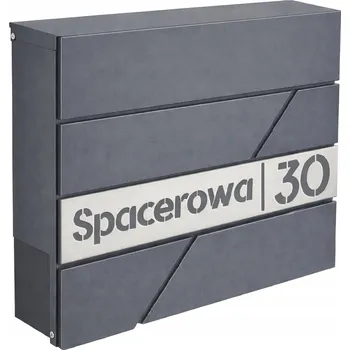 Poštovní schránka Poštovní schránka nerezová ocel ANTRACIT číslo domu CNC vhoz