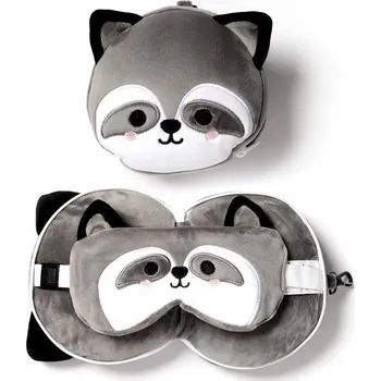 Polštář Pan Ježek cestovní polštář + potápěčské brýle na spaní plyšová hračka