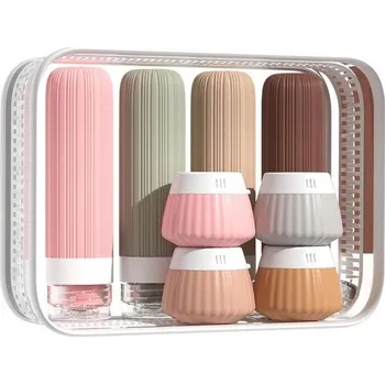 Jídlonosič Silikonové cestovní lahvičky, balení po 8 kusech, znovu naplnitelné, nepropustné, cestovní