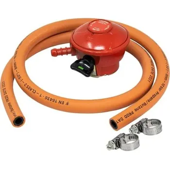 Regulátor plynu JD Brands 27mm s klipem na terasu s 2m hadicí a 2 klipy kompatibilní s