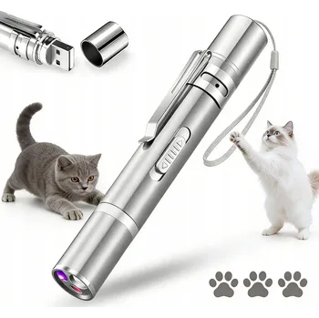 Hračka pro kočku Laserové ukazovátko Laserová svítilna Hračka pro kočky Nabíjené přes USB Laser