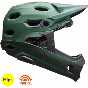 Cyklistická přilba Bell Integrální helma SUPER DH MIPS SPHERICAL matně zelená vel. L (58-62 cm) (NOVINKA 2025)