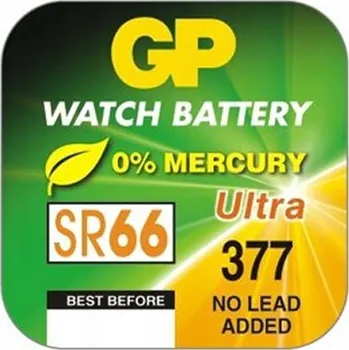 Článková baterie 1x Stříbrná knoflíková baterie do hodinek 377F SR626SW GP