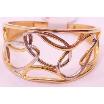 Prsten Klenoty Budín Dámský velký zlatý prsten z bílého a žlutého zlata 585/2,23gr vel. 62 HK1267B (Klenoty Budín Dámský velký zlatý prsten z bílého a žlutého zlata 585/2,23gr vel. 62 HK1267B)