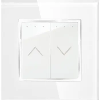 vypínač Skleněný vypínač rolet, žaluzií, mechanický, klasický, bílý BARON