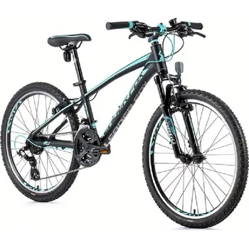 Dětské kolo Kolo LEADER FOX SPIDER BOY 24 24" ČERNO TYRKYSOVÁ 2023 rám 14"