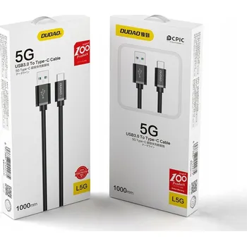 Datový kabel Dudao kabel USB - USB Typ C Super Fast Charge 1m černý (L5G-Black)