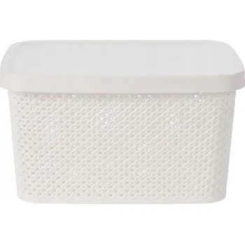 Úložný box PLASTOVÁ NÁDOBA S VÍKEM 7000 ML ROZMĚRY 28X22X15 CM BÍLÁ