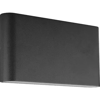 Žárovka Luxera Prezent Maer LED 2 × 5 W IP44, venkovní nástěnné svítidlo, černé