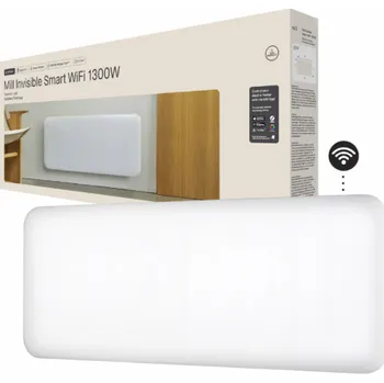 Bojler Mill Neviditelný chytrý WiFi ohřívač PA1300WIFI4 Panelový ohřívač 1300 W Vhodný pro místnosti do 15-19 m2 Bílý IPX4