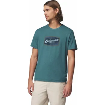 Pánské tričko Columbia Parsons Point SS Graphic Tee M 2165071429 - everblue heather/badge label XXL