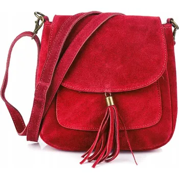 Kabelka Vera Pelle kabelka, kabelka přes rameno z pravé semišové kůže, červená