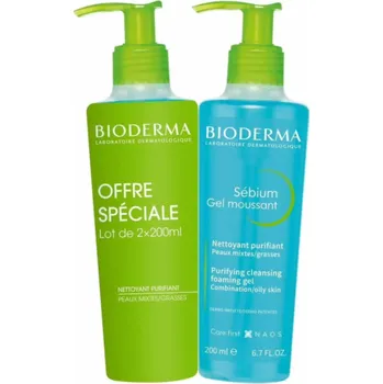 Pleťová kosmetika Bioderma Sébium Gel Moussant antibakteriální čisticí gel na obličej pro mastnou a smíšenou pleť 2x 200ml