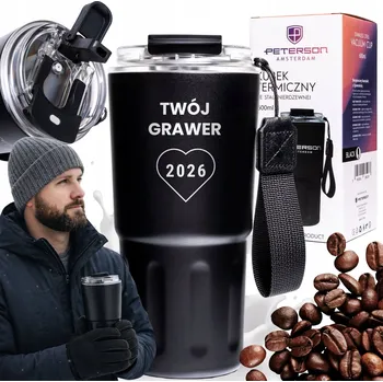 Termoska Termohrnek termoska na horké i studené nápoje 600ml Peterson S GRAVÍROVÁNÍM
