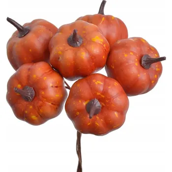 umělá květina UMĚLÉ DÝNĚ dekorace podzimní stonek 6 ks