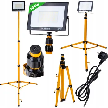 LED reflektor 100W se stativem LAMPA HALOGEN, studená bílá 6500K