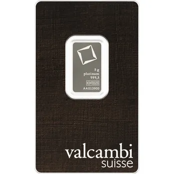 Platinový slitek 5 g Valcambi